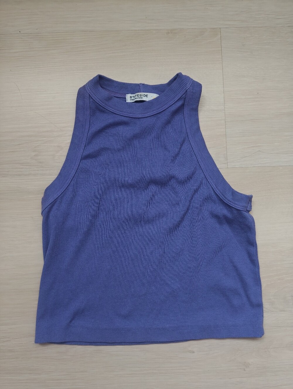 Stateside Purple Ribbed Tank Top
